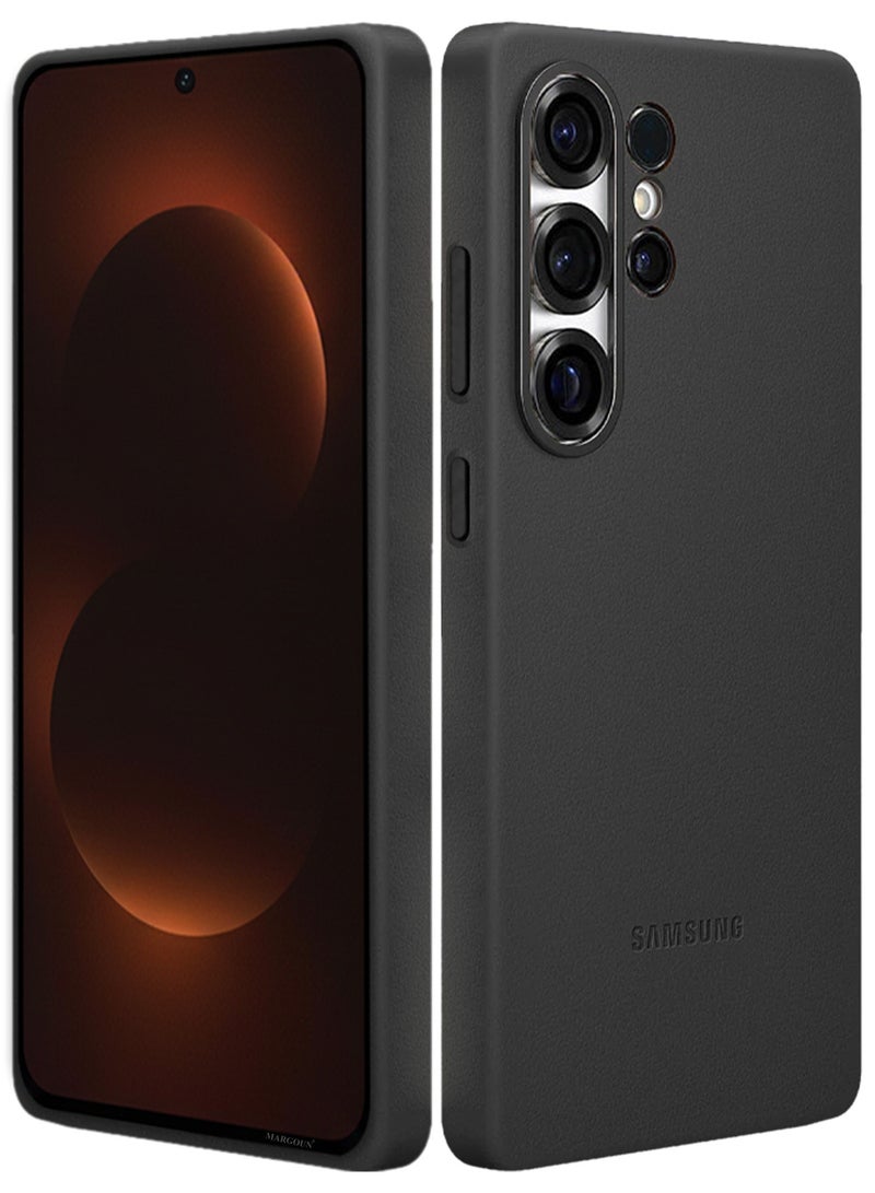 CATANES Leather Case for Samsung Galaxy S26 Ultra, Leather Back Cover, Shockproof Protective Shell, Elegant Matte Finish- Black - Image 1